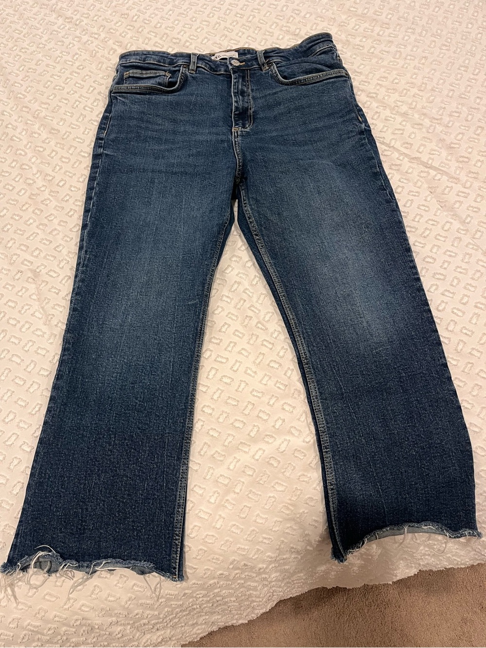 Zara Wide-Leg Raw Hem Jeans